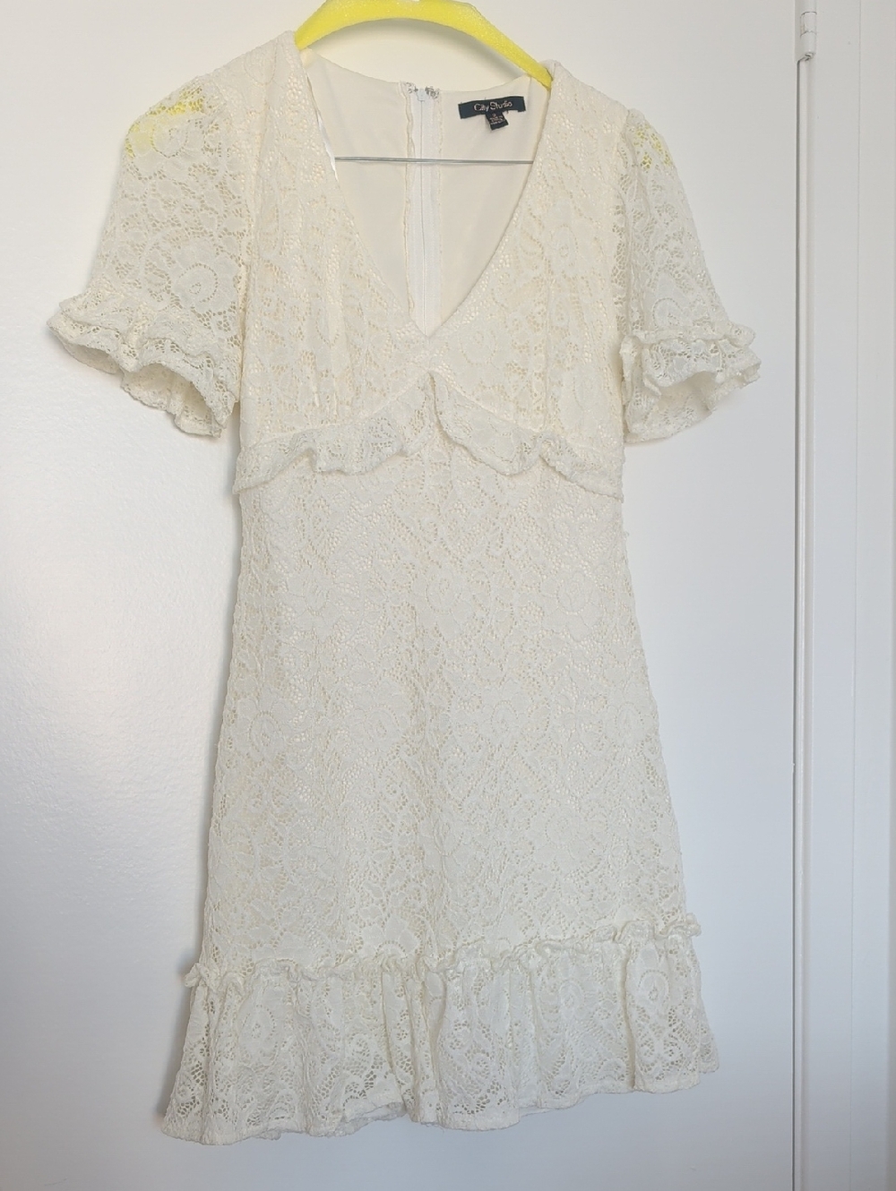 White City Studio Lace Ruffle Dress